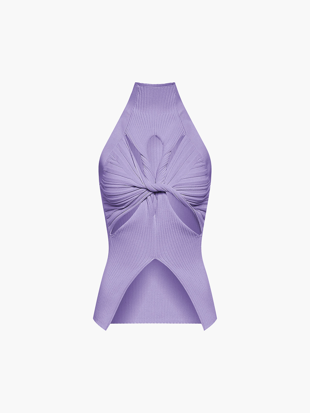 Top de canalé con aberturas