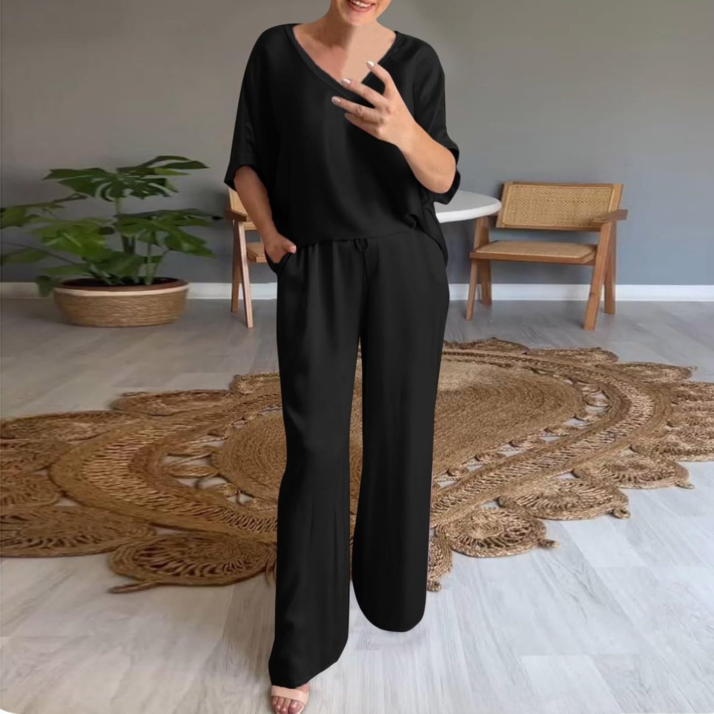 Conjunto de satén dos piezas