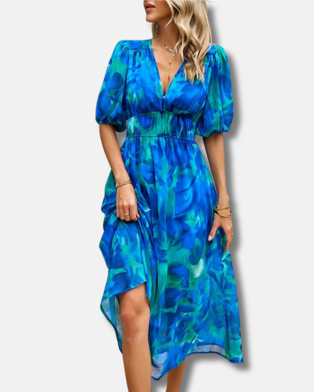 Elsa - Vestido midi estampado