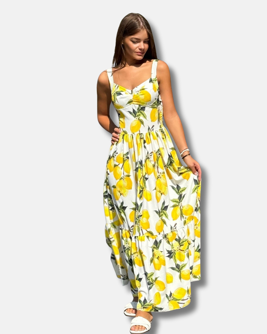 Renata - Vestido largo estampado