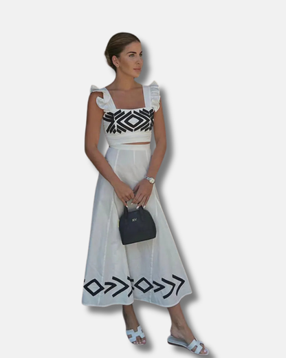 Leana - Conjunto de top y falda