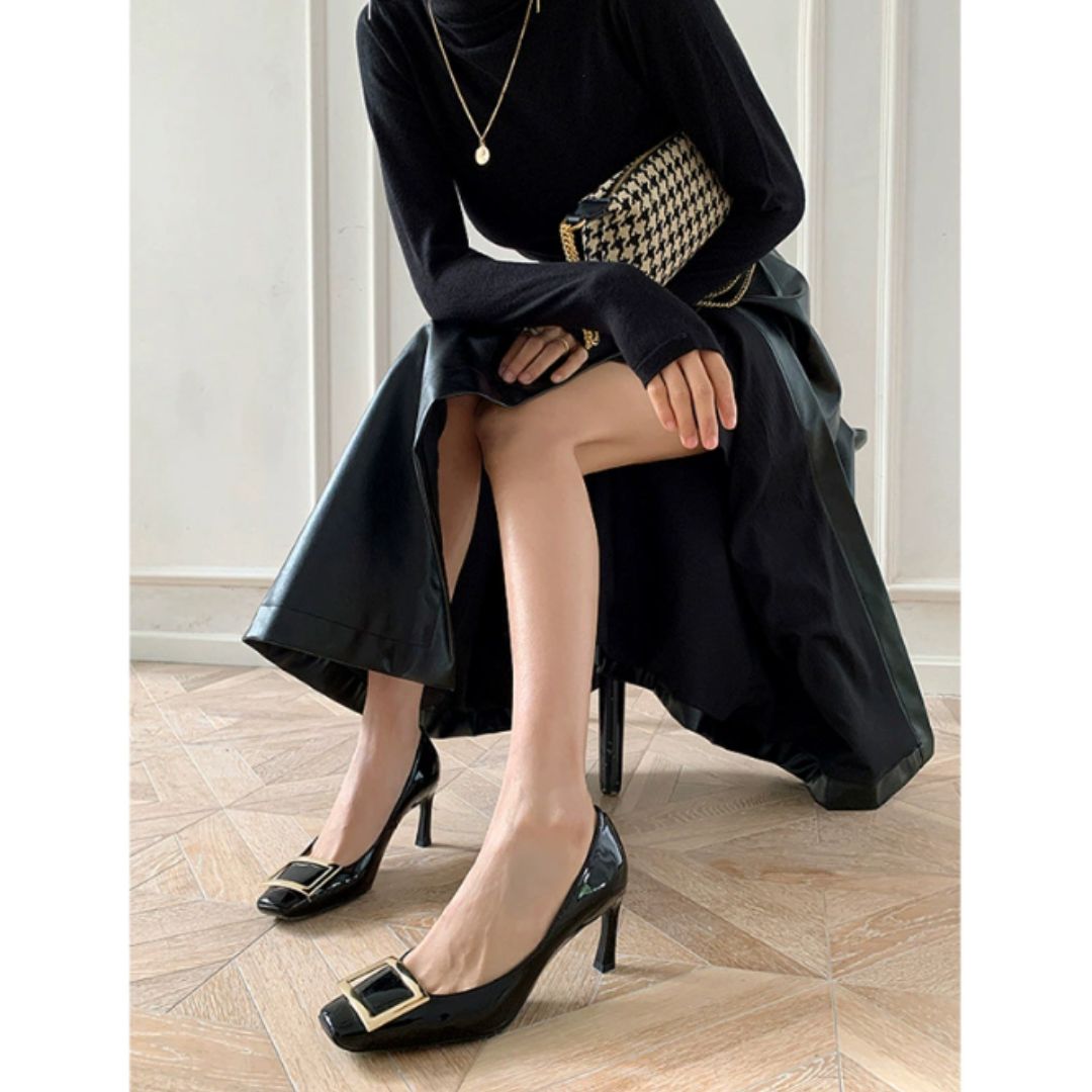 Narella | Sandalias elegantes con tacón medio y punta cuadrada