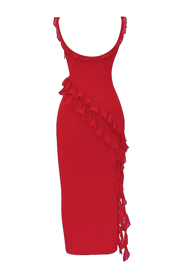 Dalia | Vestido largo con volantes